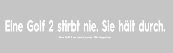 Sticker "Eine Golf 2"